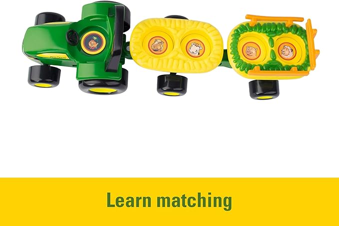 TOMY John Deere Animal Sounds Hayride Musical Tractor Toy - Musical Hayride Toddler Toys - Includes Farmer Figure, Tractor, and 4 Farm Animals - Toddler Music Toys - Ages 12 Months and Up