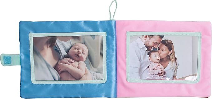 Pearhead Plush Photo Album, Baby Shower Registry Addition, Gender Neutral Baby Toy, 8.75x6.25x0.75 Inch