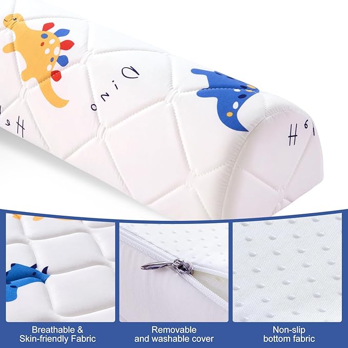 1-Pack Premium Foam Bed Bumpers for Toddler, Non-Slip Bed Rails for Toddlers for Twin, Queen, King Beds, Machine Washable Bumpers Cover for Easy Care（Size：52" x 7" x 5"）