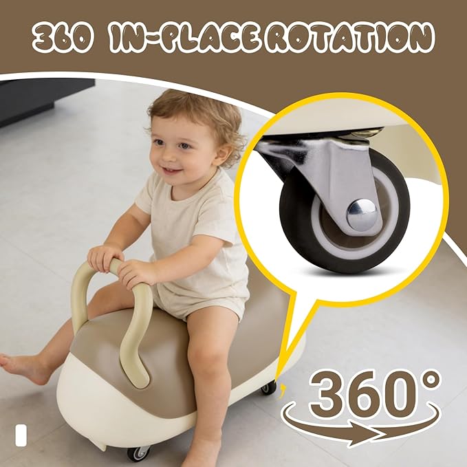 Toddler Balance Ride-On Toys, Kids Wiggle Car with Quiet PU Wheels & Anti-Tip Design for Age 1-3