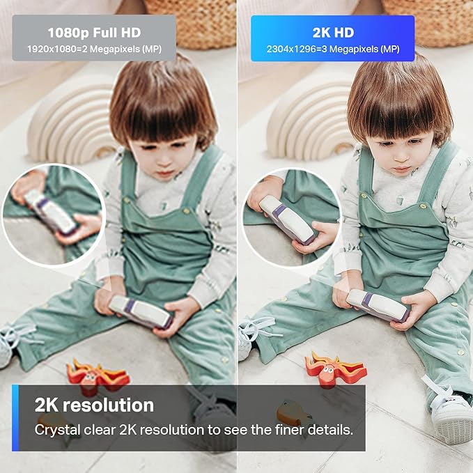 Tapo 2K Indoor Wired Security Camera - Works as a Baby Monitor & Pet Camera, Person/Motion/Baby Cry Detection, 2-Way Audio, Siren, Subscription-Free Local Storage or Optional Cloud, C110P4 (4-Pack)