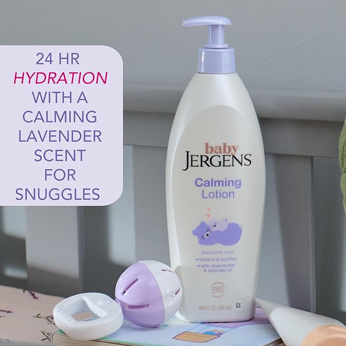 Jergens Baby Calming Lotion,Baby Calming Lotion,Lavender-Baby-Lotion,Baby-Moisturizer with Shea Butter and Lavender Oil,16.8 Fl Oz,(Pack of 2)