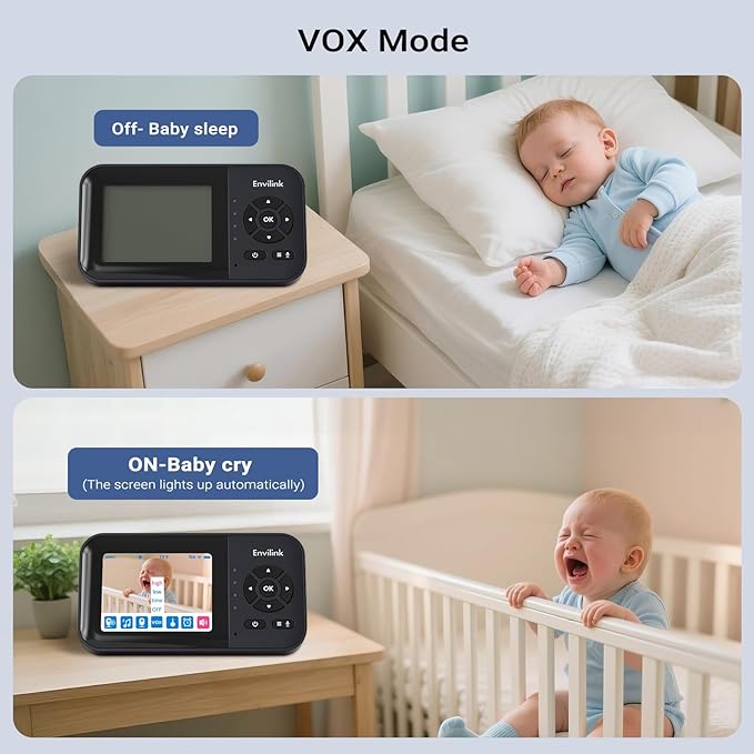 Video Baby Monitor with App, 2.8" Screen 14h Battery, Sound Detection, Night Vision, Two Way Talk, Temperature Detection, 1200ft Range, Feeding Remind, Ideal for Baby/Elderly Indoor Use