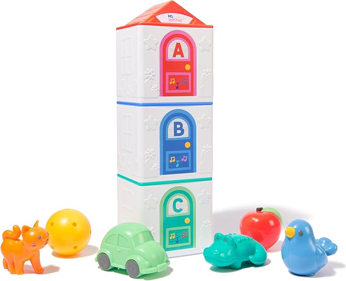 Ms. Rachel Official Learning Stacking House with 6 Surprises to Discover, Educational Toys & Toddler Toys for Girls & Boys Ages 18 Months to 3+ Years