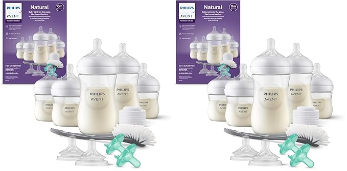 Philips AVENT Natural Baby Bottle with Natural Response Nipple,Newborn Baby Gift Set,SCD838/02,(Pack of 2)