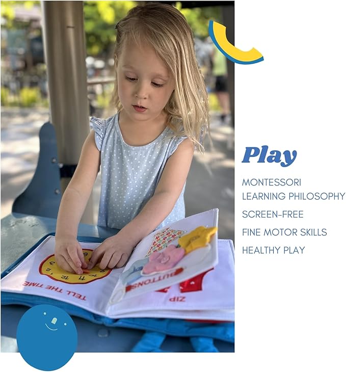 My Quiet Book - Busy Board for Toddlers 2-4, Sensory Toys with 10 Montessori Activities, Girl Toys, Books & Birthday Gifts