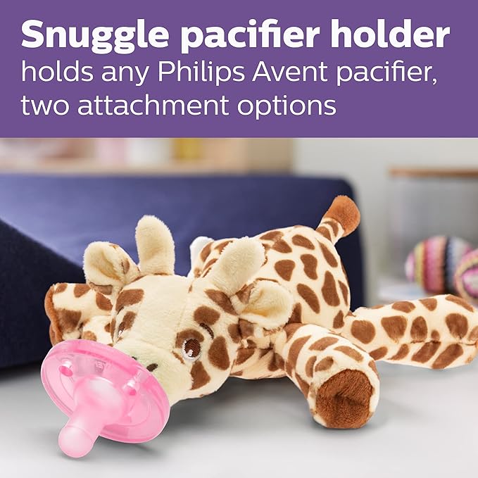 Philips Avent Natural Baby Bottle with Natural Response Nipple, Pink Baby Gift Set with Snuggle, SCD838/03 (Pack of 2)