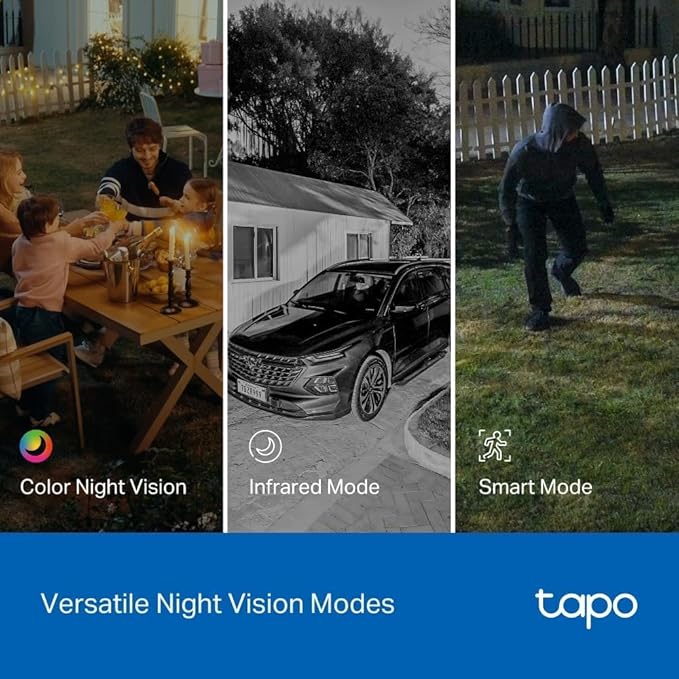 Tapo 2K Indoor/Outdoor Wired Security Camera - Works as a Baby Monitor & Pet Camera, Person/Motion/Baby Cry Detection, 2-Way Audio, Siren, Subscription-Free SD Storage or Optional Cloud, C113 (2-Pack)