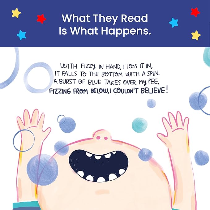 Wizzy Fizzies™ Potty Training Rewards Toilet Fizzies, Non-Food, STEM-Based Method That uses Imagination Play, 60 Colorful Stars, Non-Toxic, Girls & Boys, Fun Things for Kids & Parents