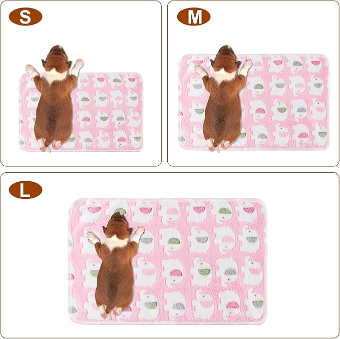 1 Pack 3 Blankets Super Soft Fluffy Premium Fleece Pet Blanket Flannel Paw Printed Throw for Dog Puppy Cat (Small 23x16'', Pink, Yellow, Blue)