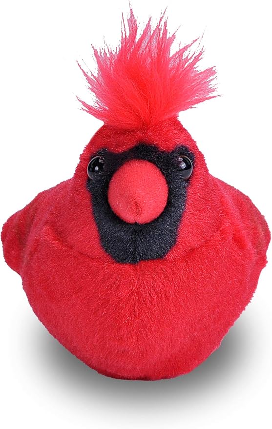 Wild Republic Audubon Birds Northern Cardinal Plush with Authentic Bird Sound, Stuffed Animal, Bird Toys for Kids and Birders