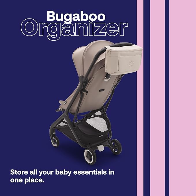 Bugaboo Organizer - Compact Size Multipocket Diaper Bag - Universal Compatible with Any Stroller - Attaches to the Handlebar - Desert Taupe