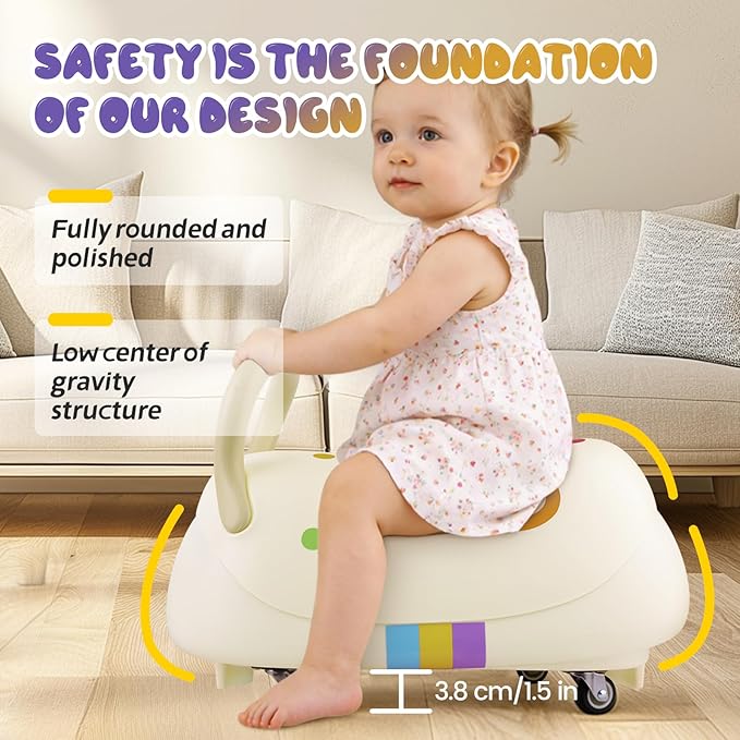 Toddler Balance Ride-On Toys, Kids Wiggle Car with Quiet PU Wheels & Anti-Tip Design for Age 1-3