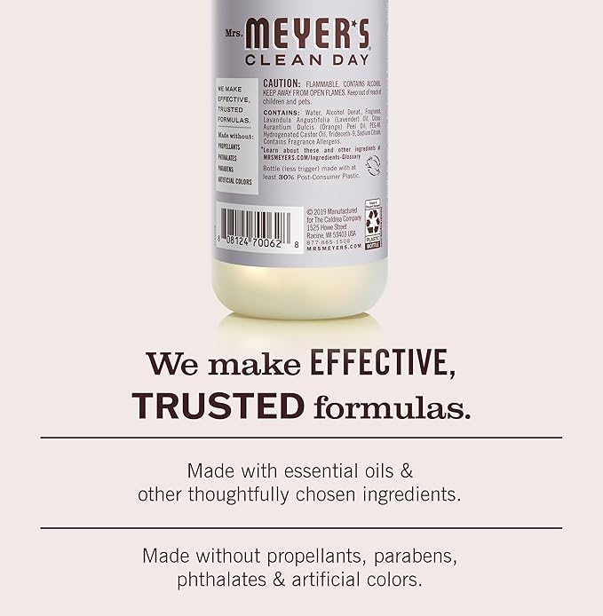 MRS. MEYER'S CLEAN DAY Room Spray, Lavender Scent, 8 Fl Oz Bottle