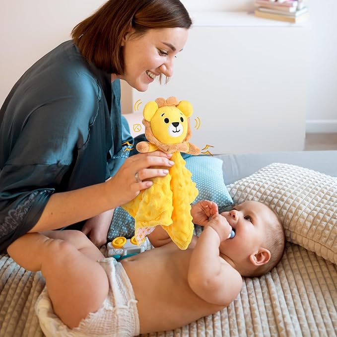 Lion Security Blankets for Babies,Lion Baby Security Blanket for Newborn Infant Toddler,Soft Baby Snuggle Toy Stuffed Animal Gifts for Kids Girls Boys,Yellow Lion Loveys for Babies,12in