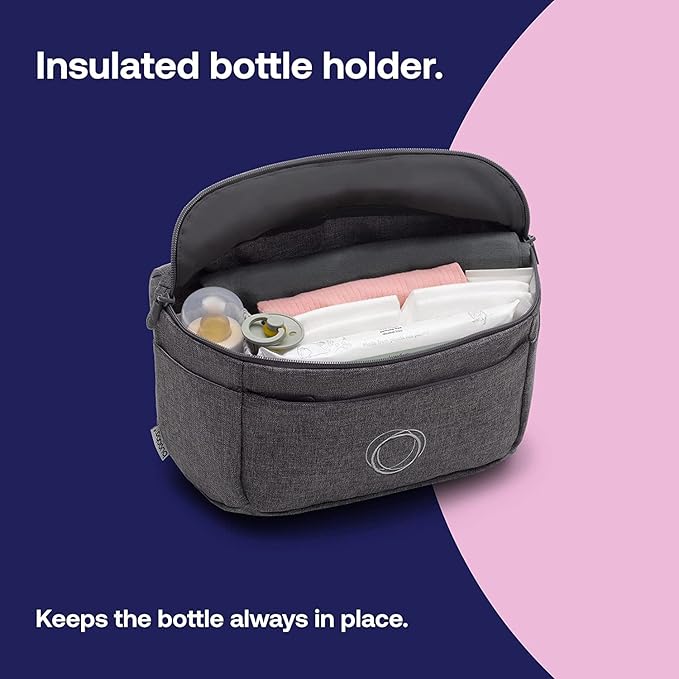 Bugaboo Organizer - Compact Size Multipocket Diaper Bag - Universal Compatible with Any Stroller - Attaches to the Handlebar - Midnight Black
