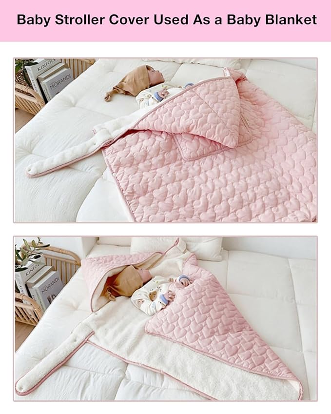 Baby Carrier Cover Stroller Cover,Newborn Hooded Stretchy Cloak,Soft Kangaroo Hoodie for Mom Baby,Suit for All Seasons (Light Pink)