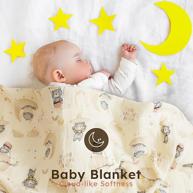 5 Pack Muslin Swaddle Blankets & Baby Burp Cloths, Soft & Breathable Cotton Baby Blankets, Receiving Blankets for Newborn, Nursery Infant Essentials, Swaddling Wrap for Unisex (Navy & White)
