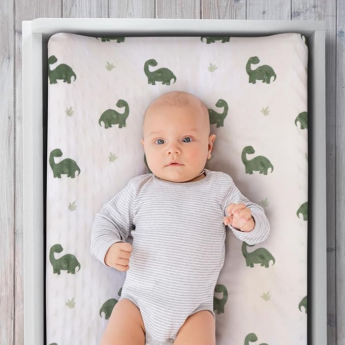The Peanutshell Baby Changing Pad Covers Boy, Minky Changing Table Sheets, Dinosaur Nursery Decor, Sage Green Baby Items