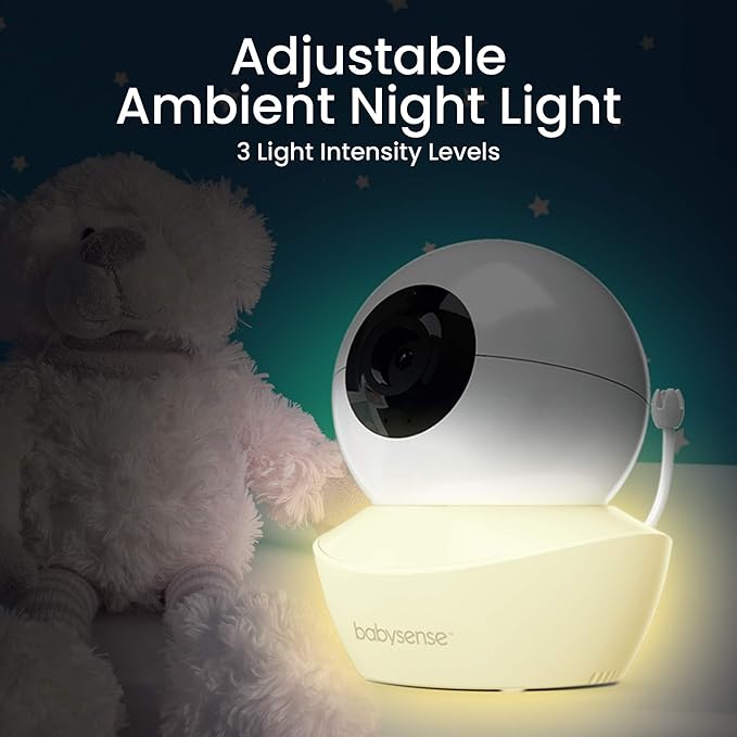 Babysense HD 5" Video Baby Monitor with Camera and Audio, No WiFi/App, Secure Closed-Loop, Night Vision, Pan-Tilt-Zoom, VOX Audio Alerts, White Noise & Lullabies, Up to 1000 ft Range, 20-Hour Battery
