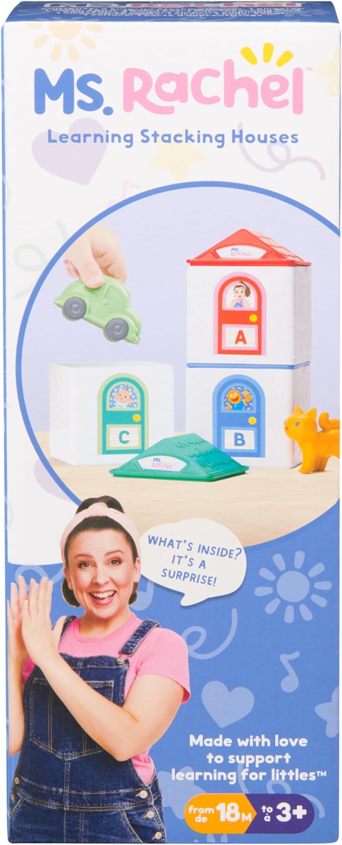 Ms. Rachel Official Learning Stacking House with 6 Surprises to Discover, Educational Toys & Toddler Toys for Girls & Boys Ages 18 Months to 3+ Years