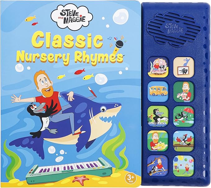 Steve and Maggie Sound Book - Interactive Sing Along Books for Toddlers 10 Button Musical Learning Toys, Talking Books for Kids with Ocean Songs Educational Gifts for Boys & Girls (Classic Nursery)