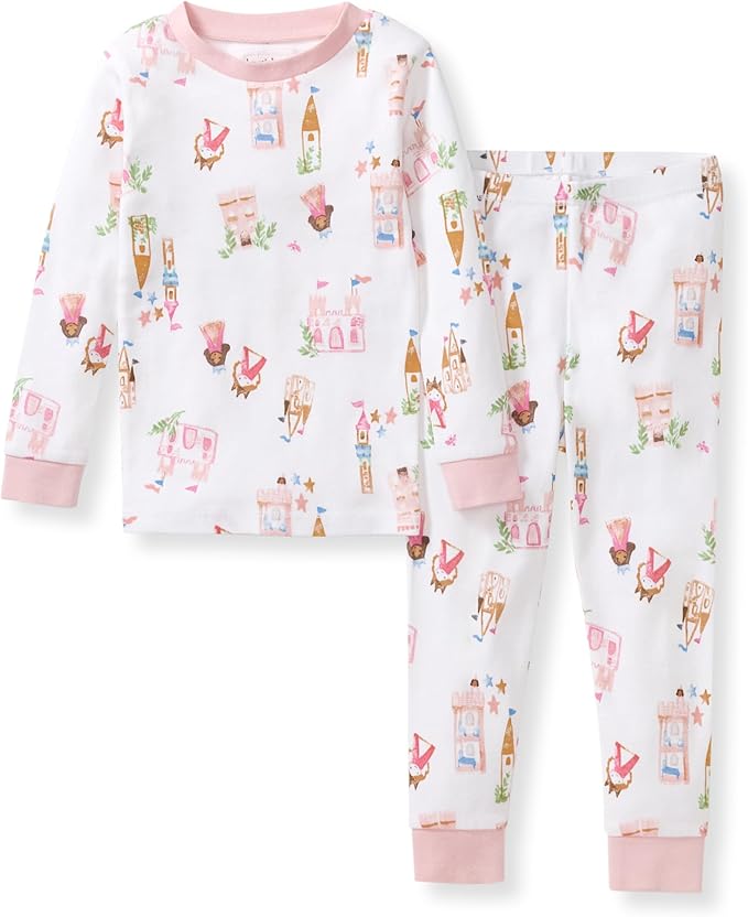 Burt's Bees Baby Girls' Pajamas, 2-Piece Long Sleeve Tee and Pants Organic Cotton PJ Set