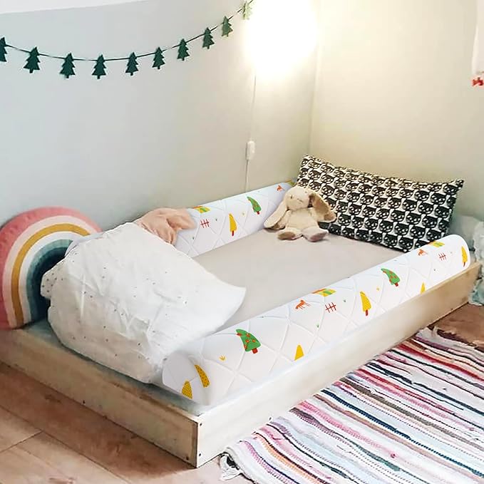 1-Pack Premium Foam Bed Bumpers for Toddler, Non-Slip Bed Rails for Toddlers for Twin, Queen, King Beds, Machine Washable Bumpers Cover for Easy Care（Size：52" x 7" x 5"）