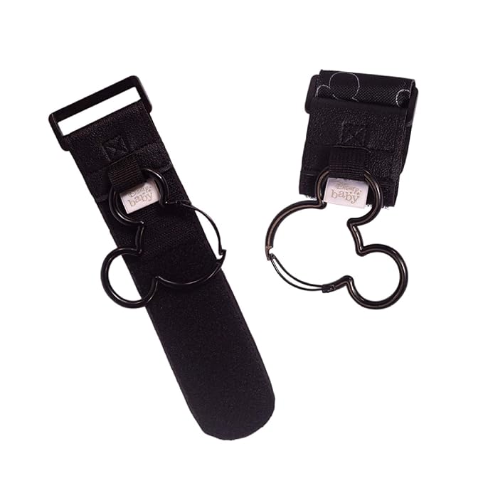Disney Baby by J.L. Childress Baby Stroller Hooks - Essential Travel Accessories for Mom, Carabiner Clip for Stroller, Heavy Duty, Holds Water Bottles & Diaper Bags - Mickey Mouse, 2 Pack