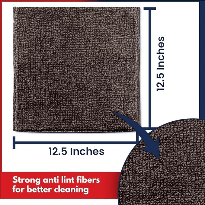USANOOKS Premium 300GSM Microfiber Cleaning Cloth - 12.5"x12.5" High Performance - 1200 Washes, Ultra Absorbent Microfiber Towels for Cars Undercarriage, Rims & Engine Bay Cleaning - Microfiber Cloth