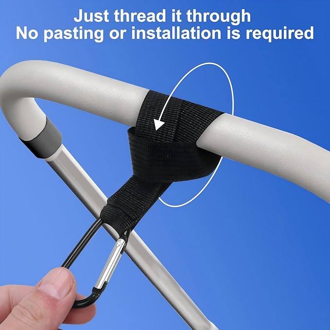 4 Pack Stroller Hooks – Multifunctional Clips for Bags, Diaper Bags, Purse & Backpack. Universal Fit for Strollers, Bikes, Shopping Carts, Wheelchairs, Pet Strollers & Walkers