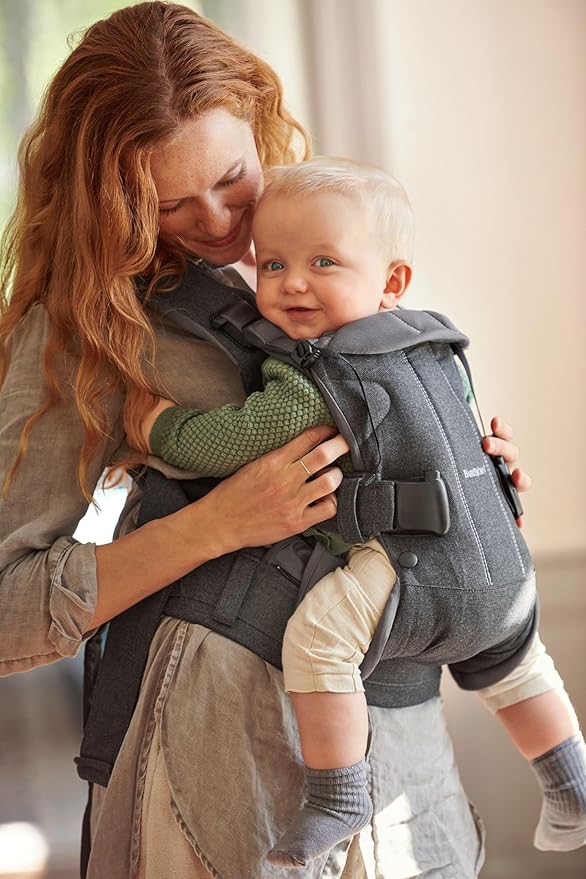 BabyBjörn Baby Carrier One, Cotton, Denim Gray/Dark Gray, One Size (098094US) (Pack of 1)