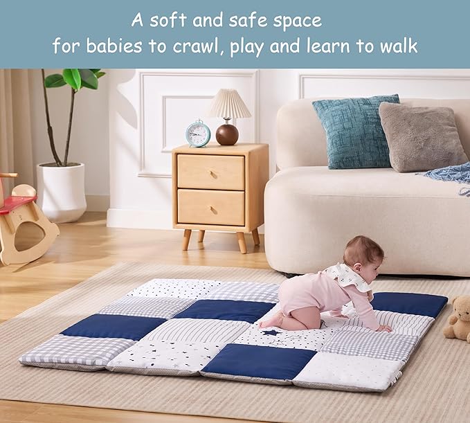 UTEX Baby Play Mat for Floor, 50x50 Playpen Mat, Thick Cushioned Play Mat for Baby and Infants, Non-Slip & Machine Washable