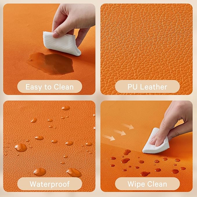 Waterproof Baby Play Mat for Floor 1.3"Thick Memory Foam 50*50 Cushion Playpen Playmat Tummy Time Crawling Mat Nursery Rug Pad Mattress Create Soft & Safe Area for Infants,Toddler,Kid,Orange