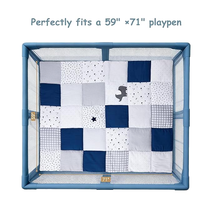 UTEX Baby Play Mat for Floor, 59 x71 Playpen Mat, Thick Cushioned Play Mat for Baby and Infants, Non-Slip & Machine Washable