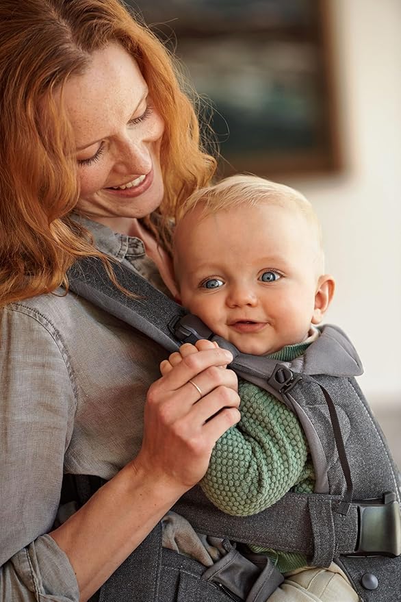 BabyBjörn Baby Carrier One, Woven Mix, Denim Gray/Dark Gray