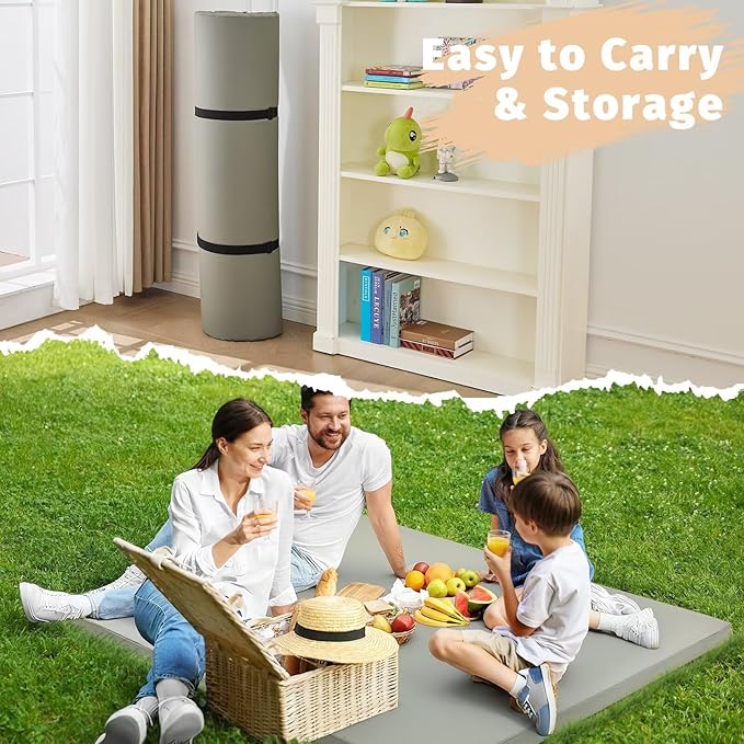 Waterproof Baby Play Mat for Floor 1.3" Thick Memory Foam 59 * 71 Cushion Playpen Playmat Tummy Time Crawling Mat Nursery Rug Pad Mattress Create Soft & Safe Area for Infants,Toddler,Kids,Grey