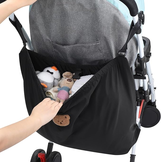 Accmor Universal Stroller Organizer, Large Storage Stroller Bag Fits for Uppababy, Nuna, Britax, Doona Strollers, Non-Slip Adjustable Storage Caddy Accessories for Stroller Crib
