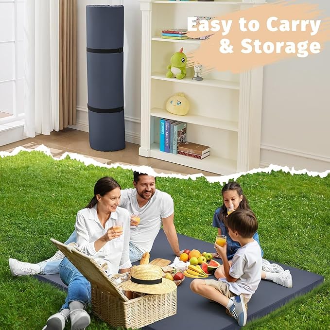Waterproof Baby Play Mat for Floor 1.3" Thick Memory Foam 50 * 50 Cushion Playpen Playmat Tummy Time Crawling Mat Nursery Rug Pad Mattress Create Soft & Safe Area for Infants,Toddler,Kids,Navy