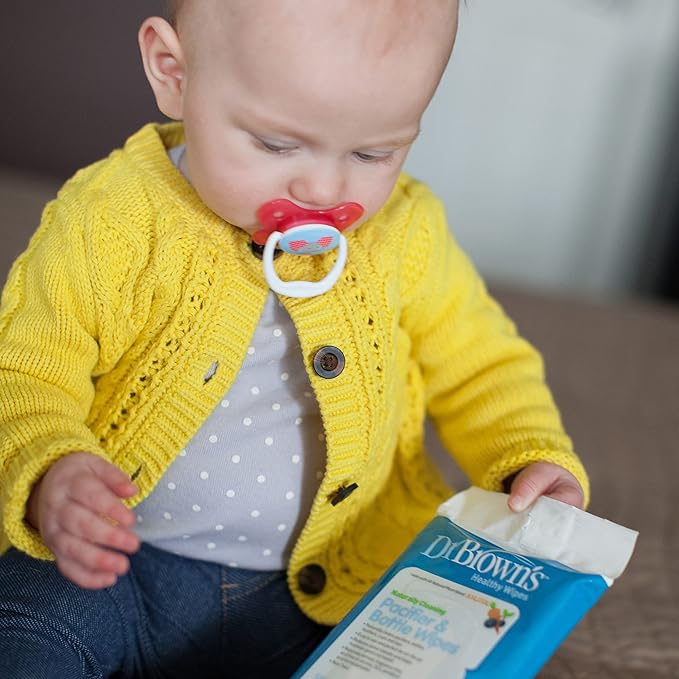 Dr. Brown's Bottle and Pacifier Healthy Wipes, Safely Clean Bottles, Baby Items, and Feeding Essentials, Hypoallergenic, 40 count, 3-Pack (Packaging May Vary)