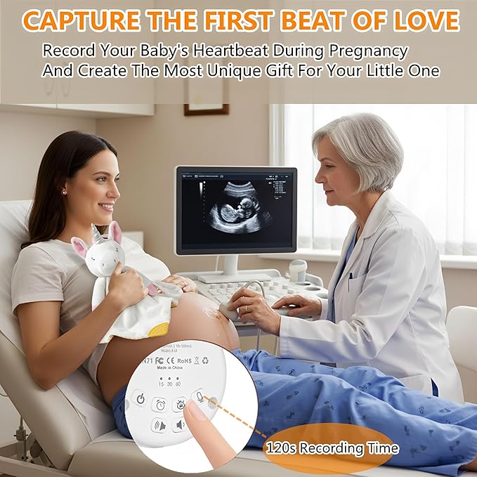 BEREST Unicorn Baby Sleep Soother 4-in-1 Sound Machine with Heartbeat & White Noise|Security Blanket & Pacifier Holder|Soothing Plush Toy for Newborns|Perfect Baby Registry Essential & Christmas Gift