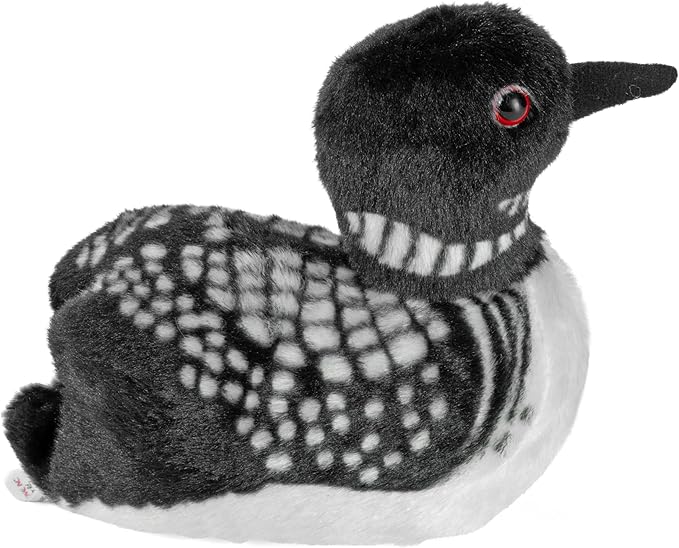 Wild Republic Audubon Birds Common Loon Plush with Authentic Bird Sound, Stuffed Animal, Bird Toys for Kids & Birders