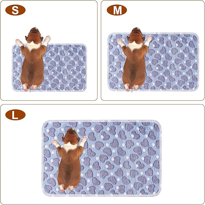 1 Pack 3 Blankets Super Soft Fluffy Premium Fleece Pet Blanket Flannel Paw Printed Throw for Dog Puppy Cat (Medium 30x20'', Purple, Pink, Green)
