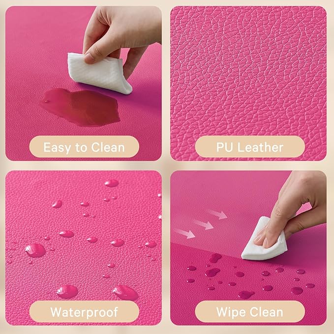 Waterproof Baby Play Mat for Floor 1.3" Thick Memory Foam 50 * 50 Cushion Playpen Playmat Tummy Time Nursery Rug Pad Mattress Create Soft & Safe Area for Infants,Toddler,Kids,Hot Pink