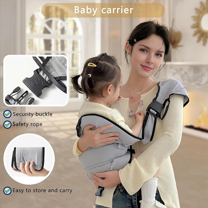 Baby Sling Carrier, Baby Carrier Newborn to Toddler Wrpas Carrier Essentials Safety, Portable and Lightweight, Ergonomic-Designed, Non-Slip Hip Seat Carrying 8-55lbs(Green)