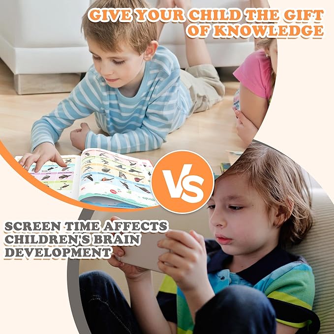 My First English Words Sound Book for Kids Ages 3-6, Interactive Toddler Books with 470+ Words & 21 Themes, Electronic Educational Toys for Boys & Girls, Speech Therapy Activities