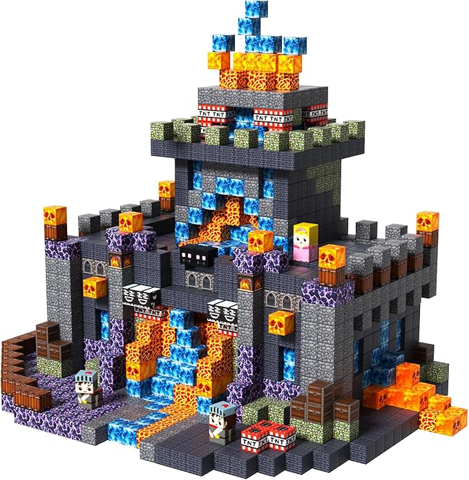 100PCS Magnetic Blocks - Dark Castle Set Magnetic Building Blocks, Stacking Magnets for Kids, Strong Magnets, Sensory Toy for STEM Learning Toys for Kids 3+ Boys and Girls Christmas Birthday Gifts