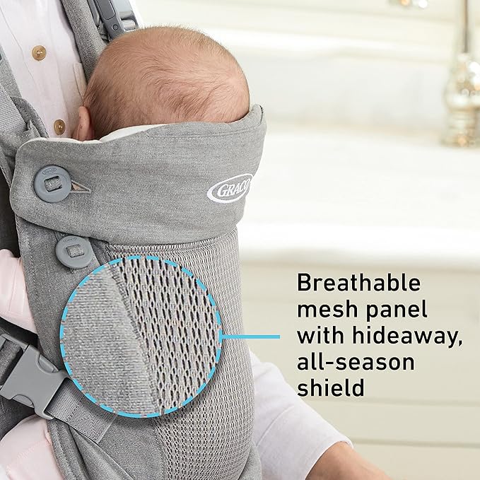 Graco Cradle Me 4 in 1 Baby Carrier | Includes Newborn Mode with No Insert Needed, Black Onyx