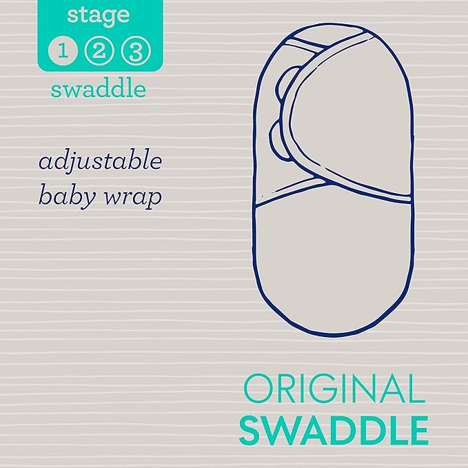 SwaddleMe Original Organic Swaddle – Size Small/Medium, 0-3 Months, 2-Pack (Starry Skies )