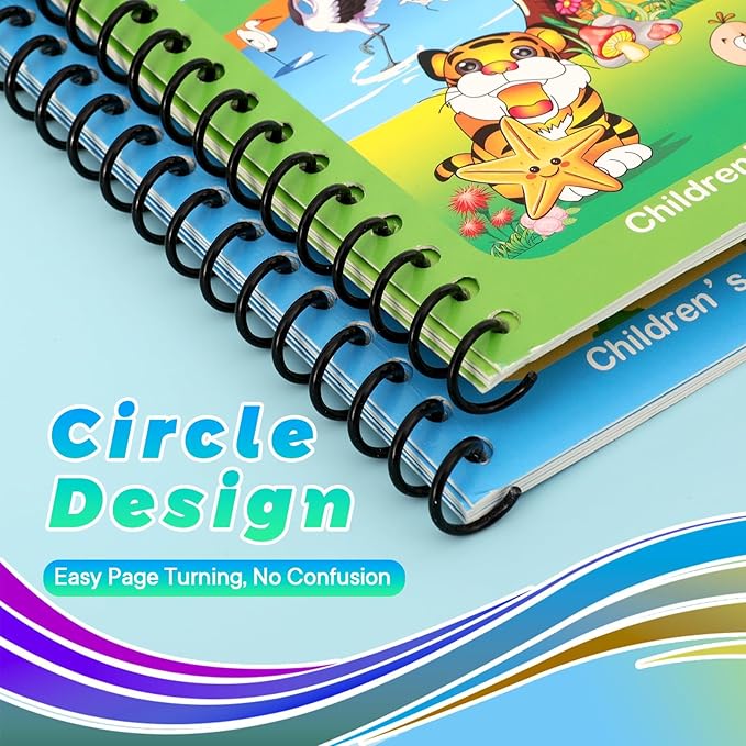 8 Pack Reusable Water Coloring Books for Toddlers, Paint with Water Books,Mess-Free Coloring Book, Portable Educational Doodle Drawing Toy, Improving Children's Imagination, Color Perception